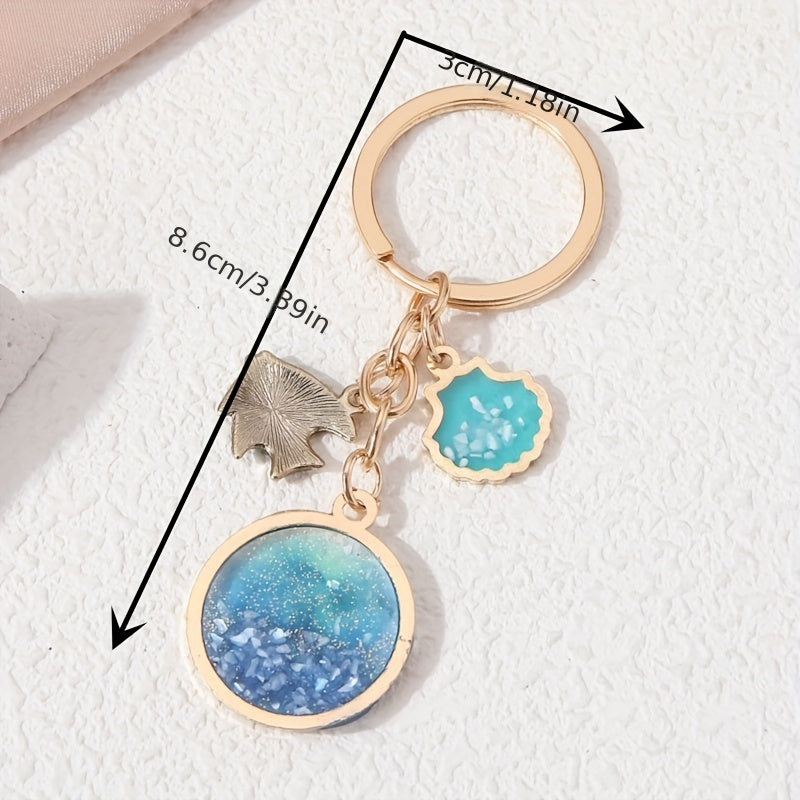 Shell Shape Sea Keychain Enamel Painted Ocean Ornament Bag Accessories