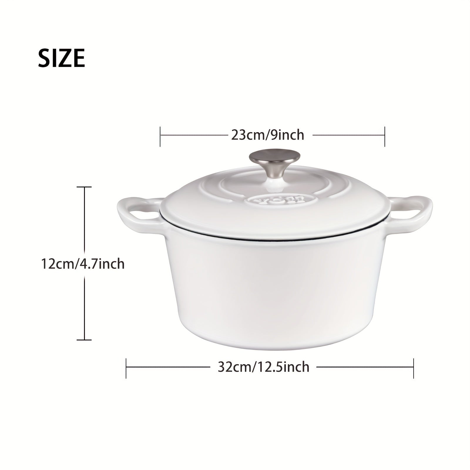 Enameled Cast Iron Dutch Oven With Lid 23cm 3.7L 4QT