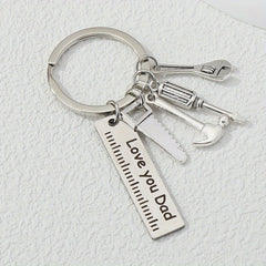 Metal Repair Tools Keychain Dad Print Key Ring Gift