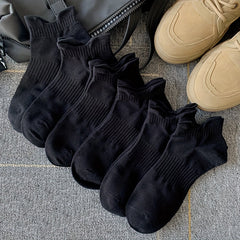 6 Pairs Solid Ankle Socks for Women, Comfy & Breathable Sports Stockings