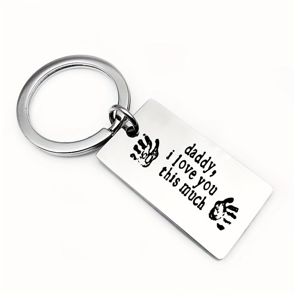Daddy I Love You This Much Keychain Fathers Necklace