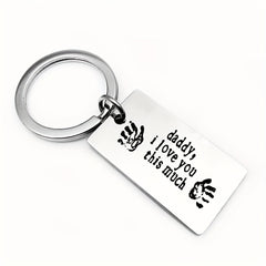 Daddy I Love You This Much Keychain Fathers Necklace