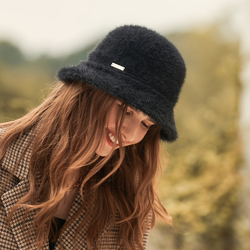 Winter Furry Bucket Hat for Women Girls