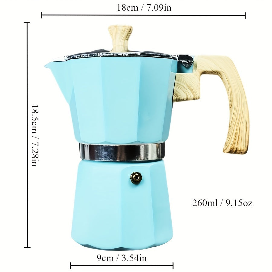 9 15oz Classic Retro Style Aluminum Alloy Coffee Pot For Travel
