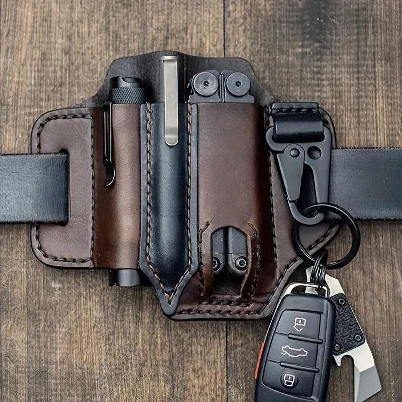 Tactical Tool Leather Bag for Outdoor Survival Camping