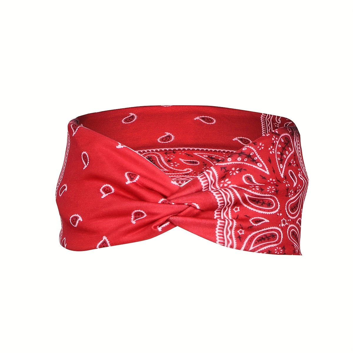 Printed Bandana Cross Knot Headband Women Sports Yoga Fitness Sweatband