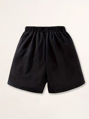 Girls Heart Print Casual Sweat Shorts Elastic Waist Work Out Shorts