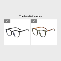 Men's Polygonal Nail Flat Lenses Large Frame Glasses