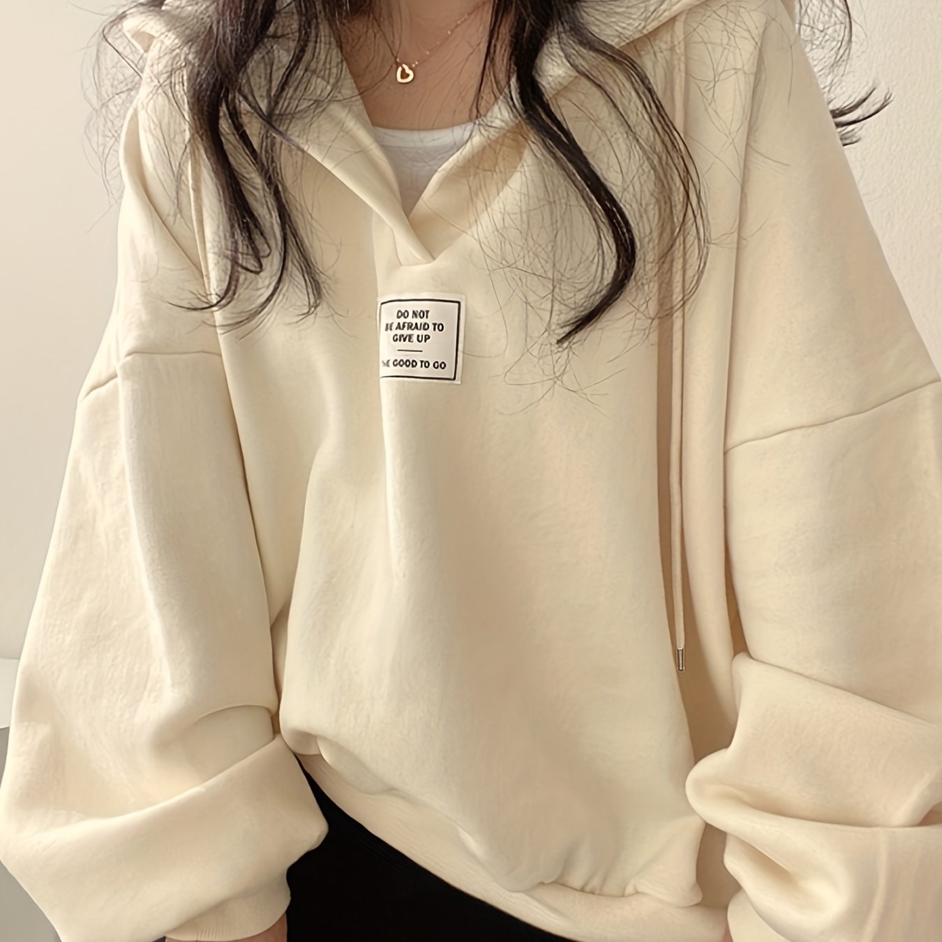 Solid Active Hooded Sweatshirts Fleece Lined Hoodie Women's Clothing