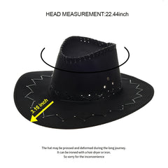 Suede Wide Brim Cowboy Hat for Women Men - Unisex Western Hat