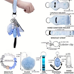 9pcs Keychain Set Beaded Keychain Bracelet Key Ring Set For Women Girls