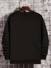 Letter Print Sweatshirt Men's Casual Graphic Pullover for Autumn Winter
