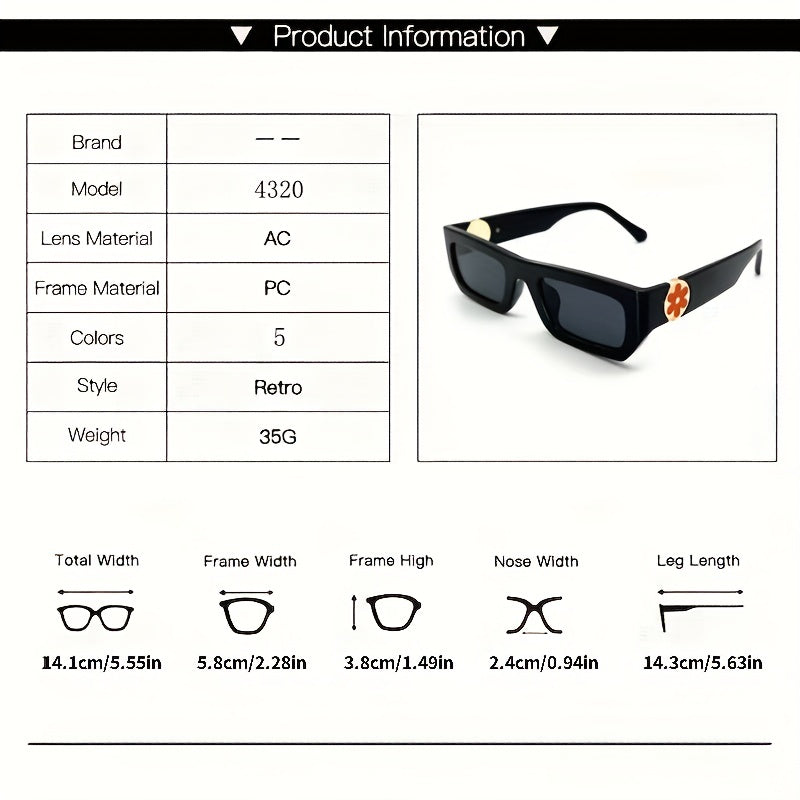 Men's Square Mixed Sunglasses Stainless Steel Anti UV400 Vintage Eyewear