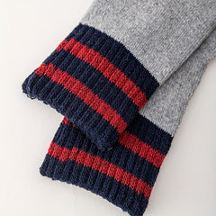 5 Pairs Striped Colorblock Socks - Women's Mid Tube Stockings