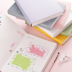 Pink Purple Student Notebook Diary Planner 148 Sheets Soft Leatherette Notepad