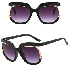 Oversized Cat Eye Sunglasses Gradient Lens UV Block Oval Frame Eyewear