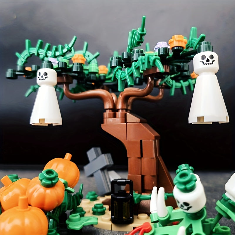 Halloween Pumpkin Ghost Building Scene Model