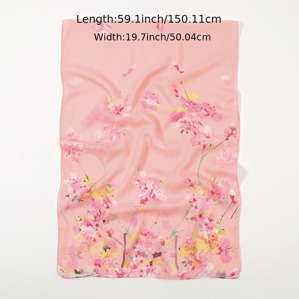 Chiffon Silk Scarf Print Retro Warm Shawl for Women