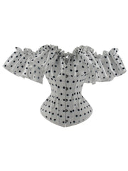Flounce Sleeve Lace Up Bustier Top