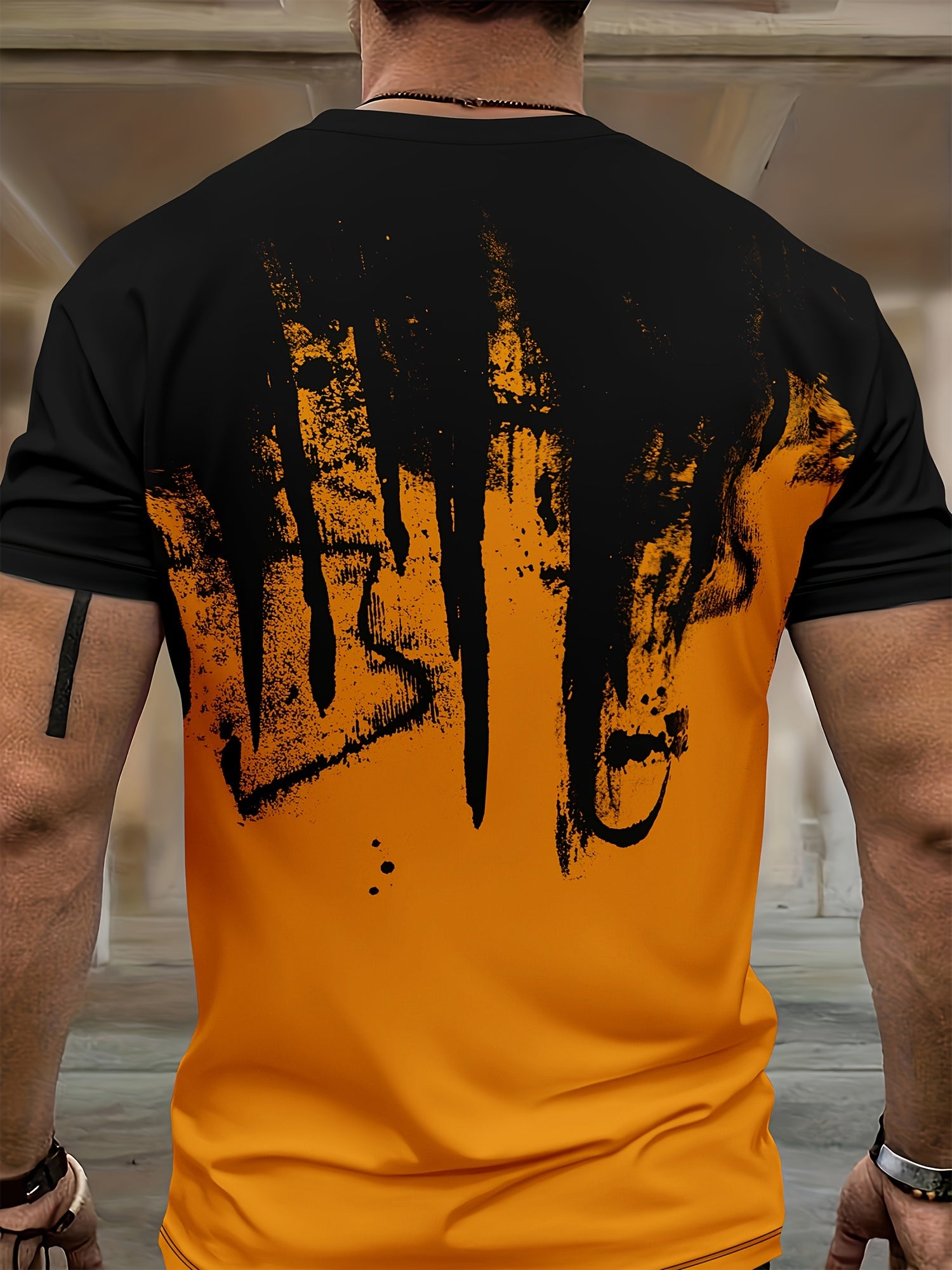 Ink Pattern Men's 2 Piece Outfits T-shirt & Sweatpants Set