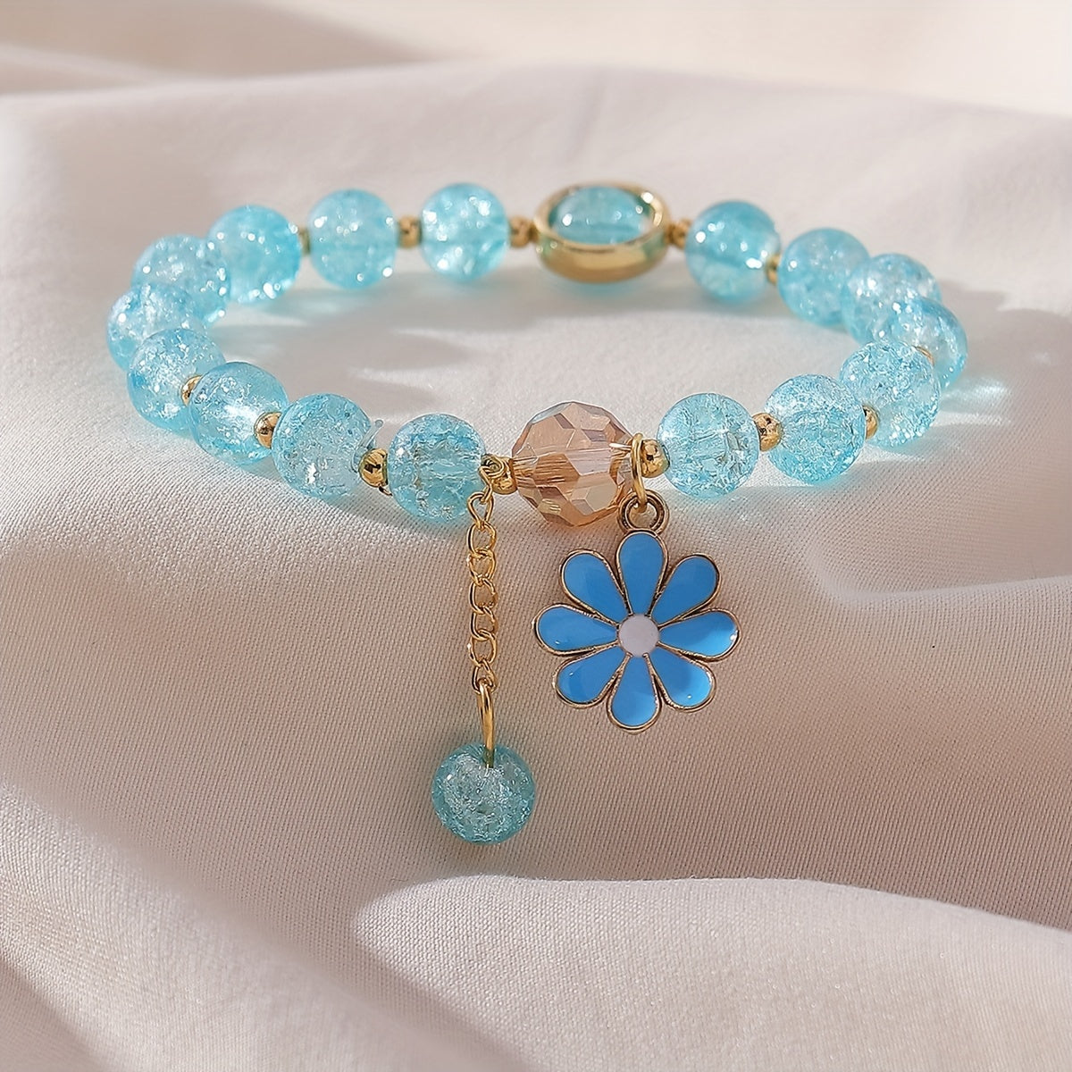 Summer Style Beaded Daisy Pendant Bracelet for Women