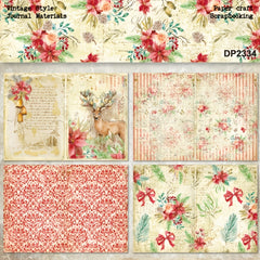 8pcs A5 Single Sided Pattern Paper Merry Christmas Background
