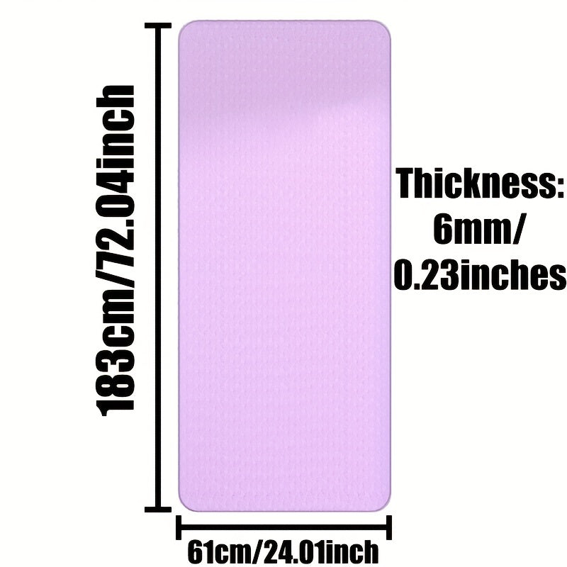 1pc TPE Double sided Non slip Cushioned Yoga Mat Pilates Supplies Home Fitness