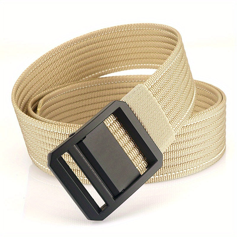 Men's Metal Buckle Nylon Braided Belt Casual Youth Belt