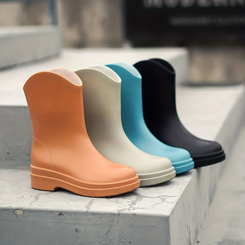 Women's Anti skid Rain Boots Slip On Waterproof Shoes