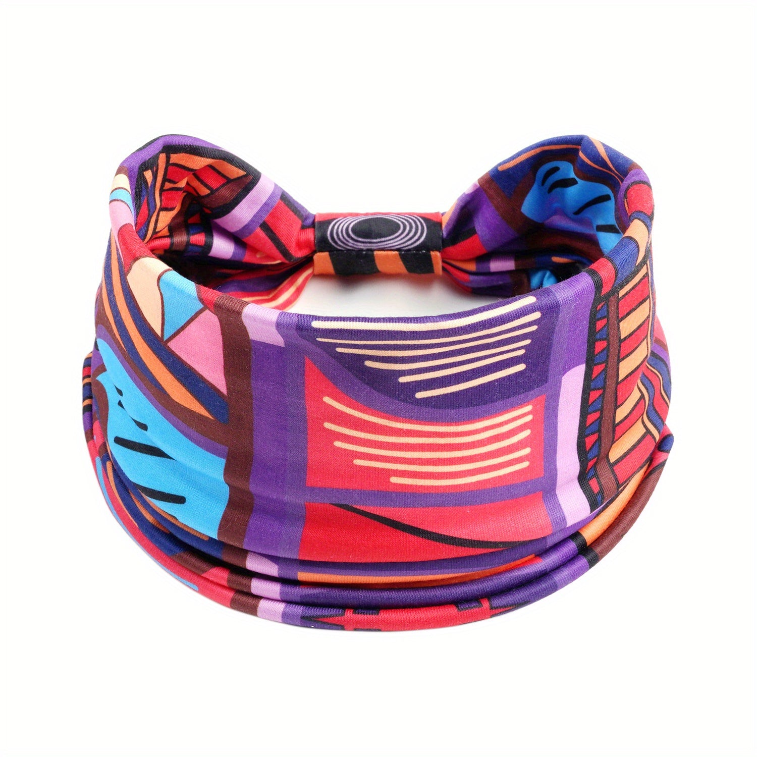 Vintage Wide Headband Boho Style Elastic Hair Band Knotted Bandana Hair Accessor