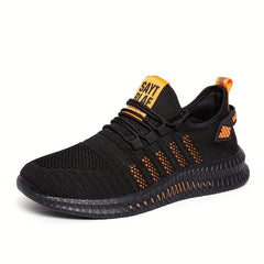 Men's Striped Walking Shoes Casual Outdoor Comfortable Lace up Sneakers