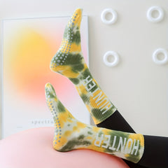 Letter Print Socks Comfy & Breathable Yoga Sports Socks Women's Stockings