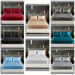 Soft Silky Satin Fitted Sheet for Bedroom, No Pillowcase