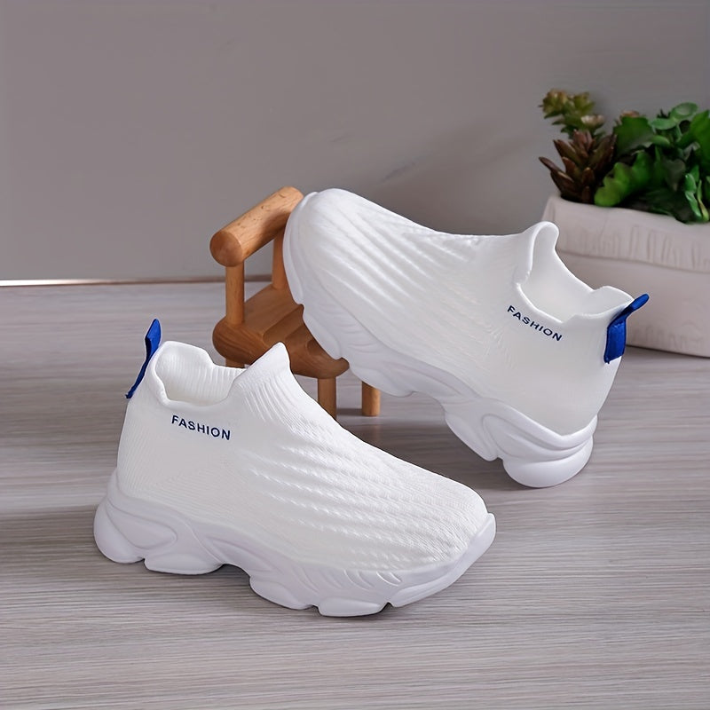 Boys Slip On Sneakers Breathable Woven Shoes for Outdoor Activities