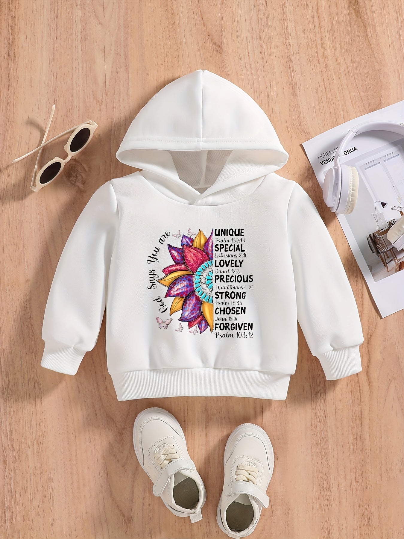 Fist Letter And Sunflower Print Baby's Sweatshirt