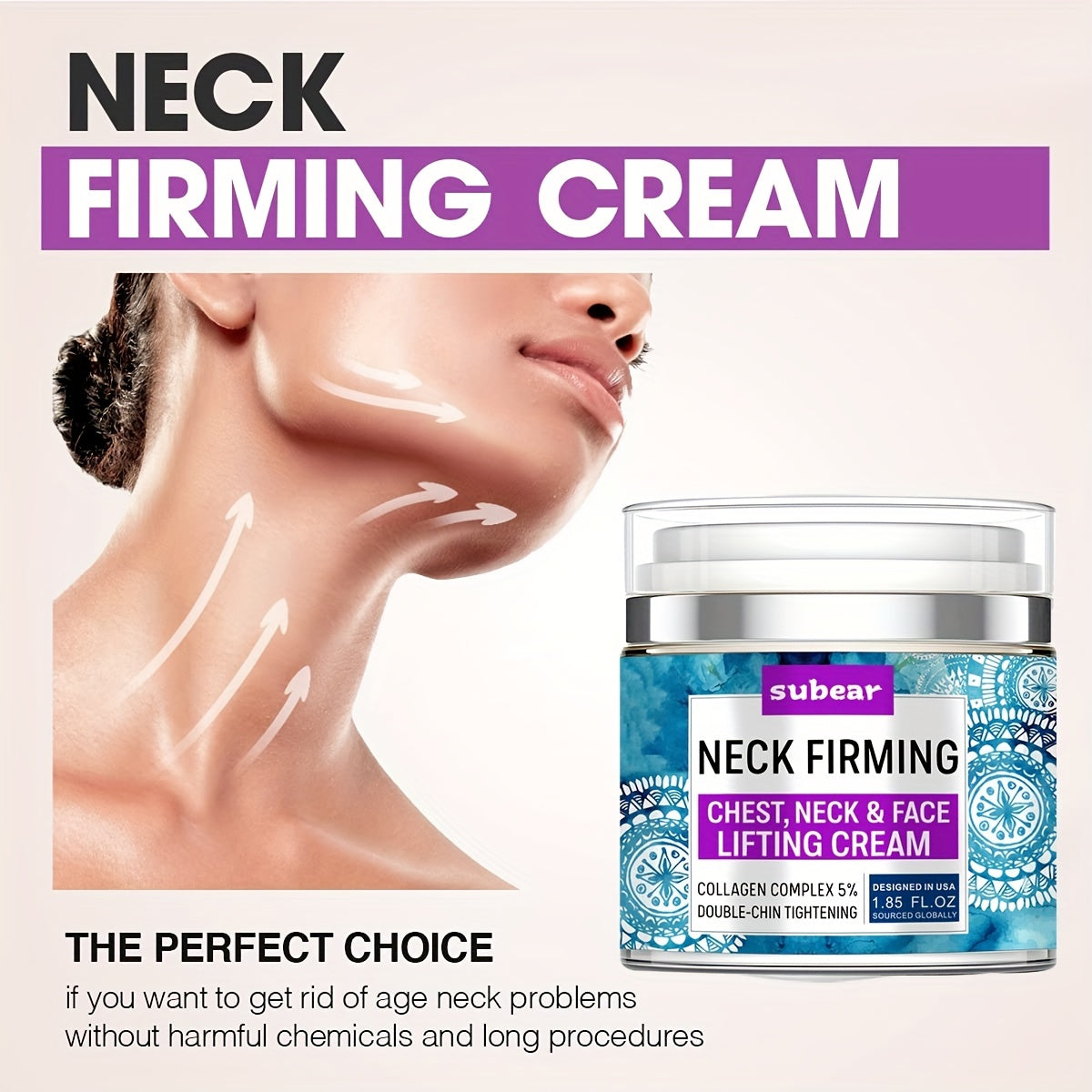Neck Firming Cream Double Chin Reducer Retinol Collagen Hyaluronic Acid