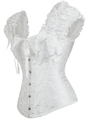 Puff Sleeve Corset Bustier Lace Up Slimmer Body Shaper