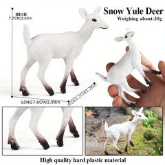 Christmas Snow Tail Deer Wild Forest Jungle Animal Model Set
