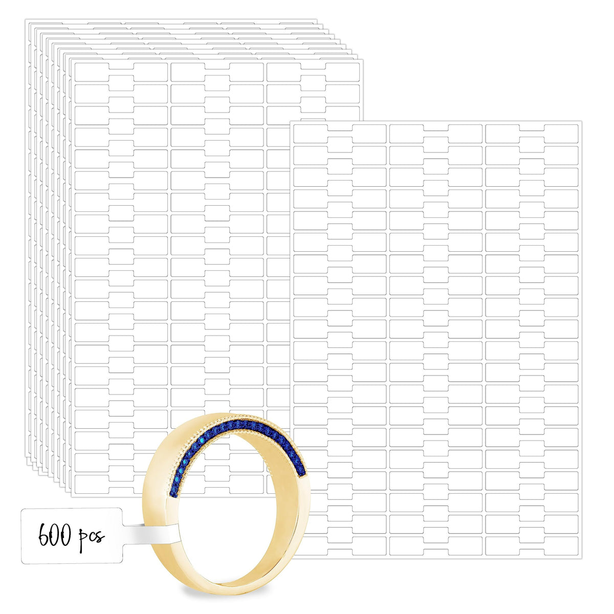 600pcs Self Adhesive Jewelry Stickers Tear Resistant Necklace Ring Labels
