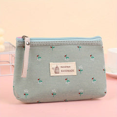 Waterproof Printed Canvas Makeup Bag Small Zipper Wash Bag