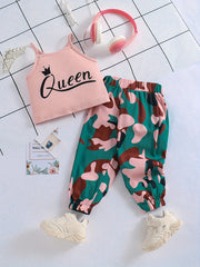Summer Baby Queen Camisole & Camo Pants Toddler Outfit