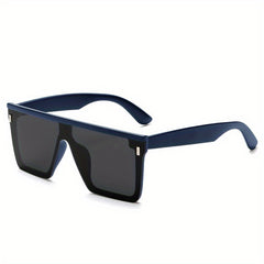 Men's Oversized Flat Frame Square Sunglasses