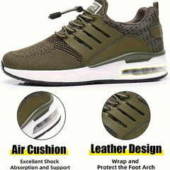 Men's Woven Knit Breathable Running Shoes Soft Sole Air Cushion Shoes