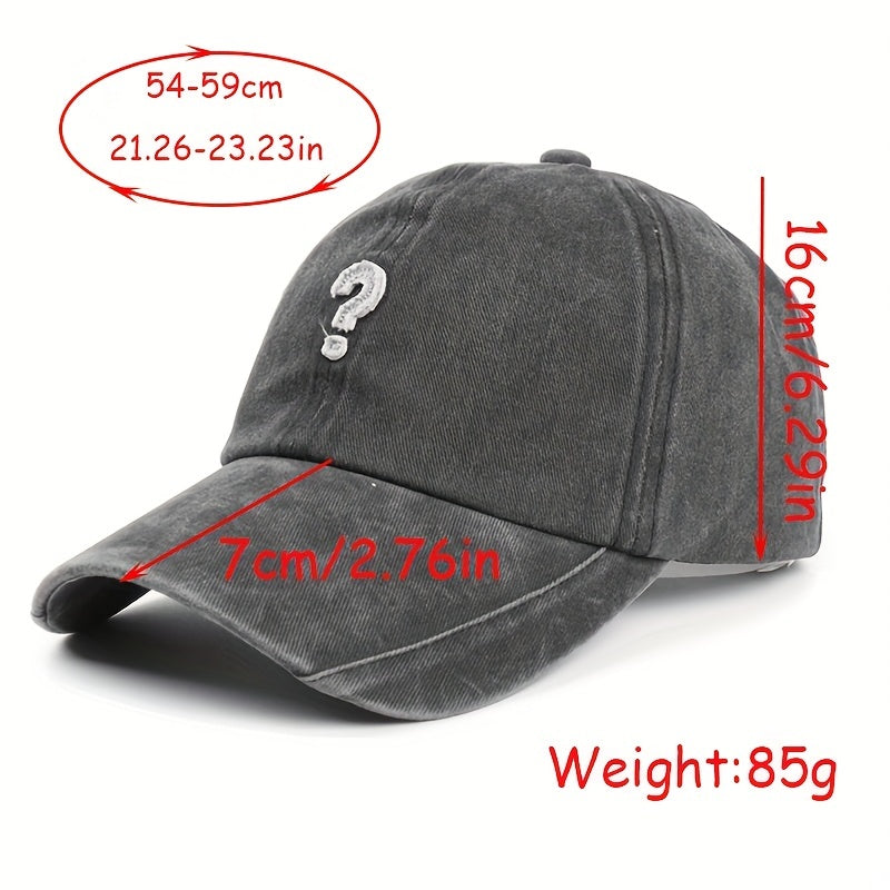 Vintage Mark Baseball Cap Street Retro Washed Denim Soft Top Curved Peaked Cap