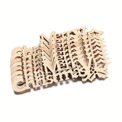 10pcs Wooden Christmas Letters for DIY Home Decor & Xmas Party