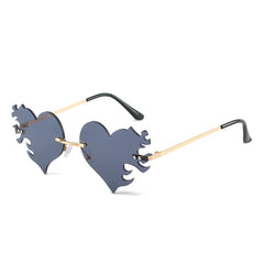Rimless Heart Flame Sunglasses