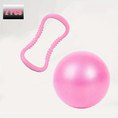 Pilates Mini Exercise Ball and Massage Stretch Ring Set for Workouts