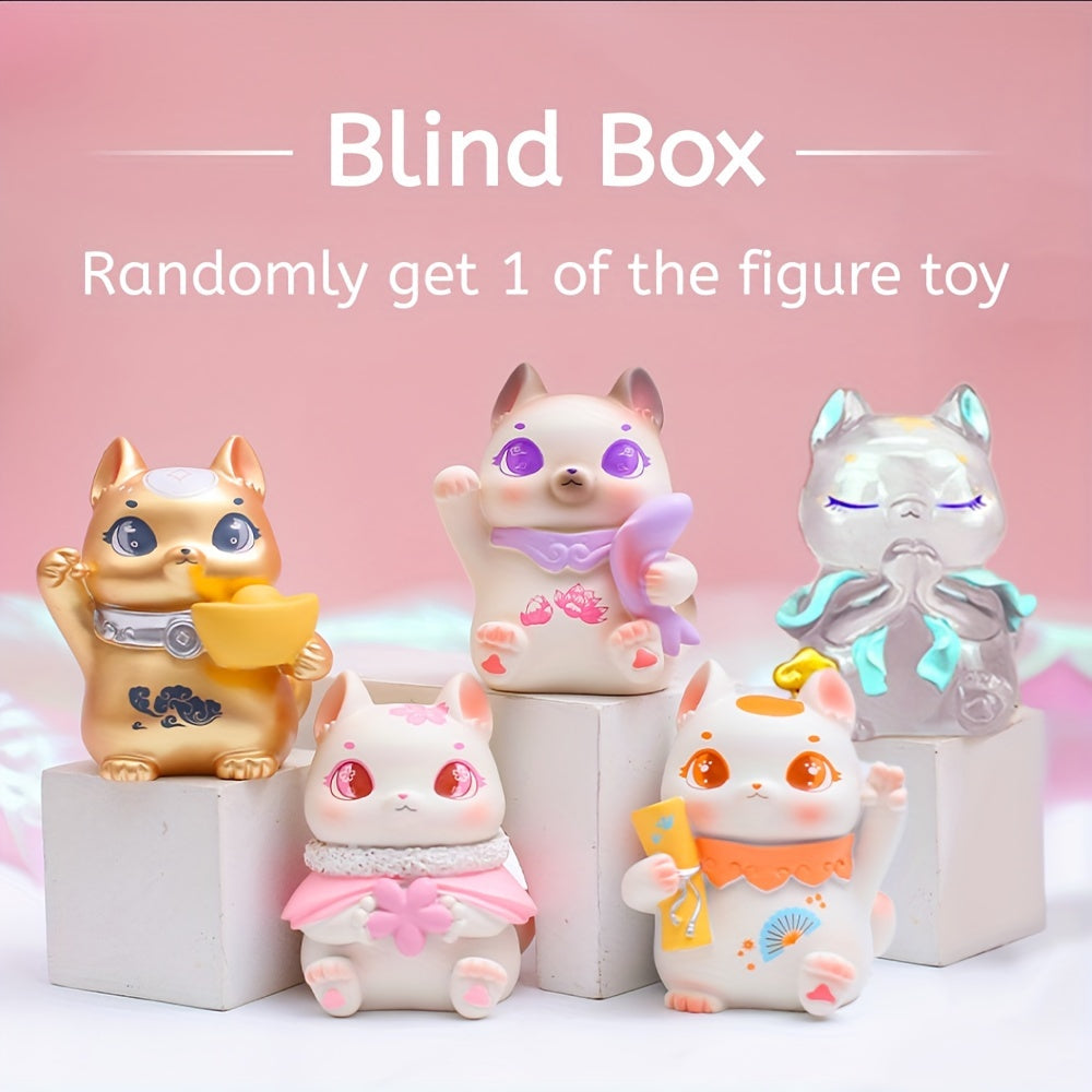 1 Pc Random Lucky Cat Anime Figure Toy Gift For Mom Desktop Decor
