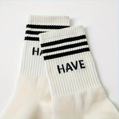 5 Pairs Letter Print Socks for Women