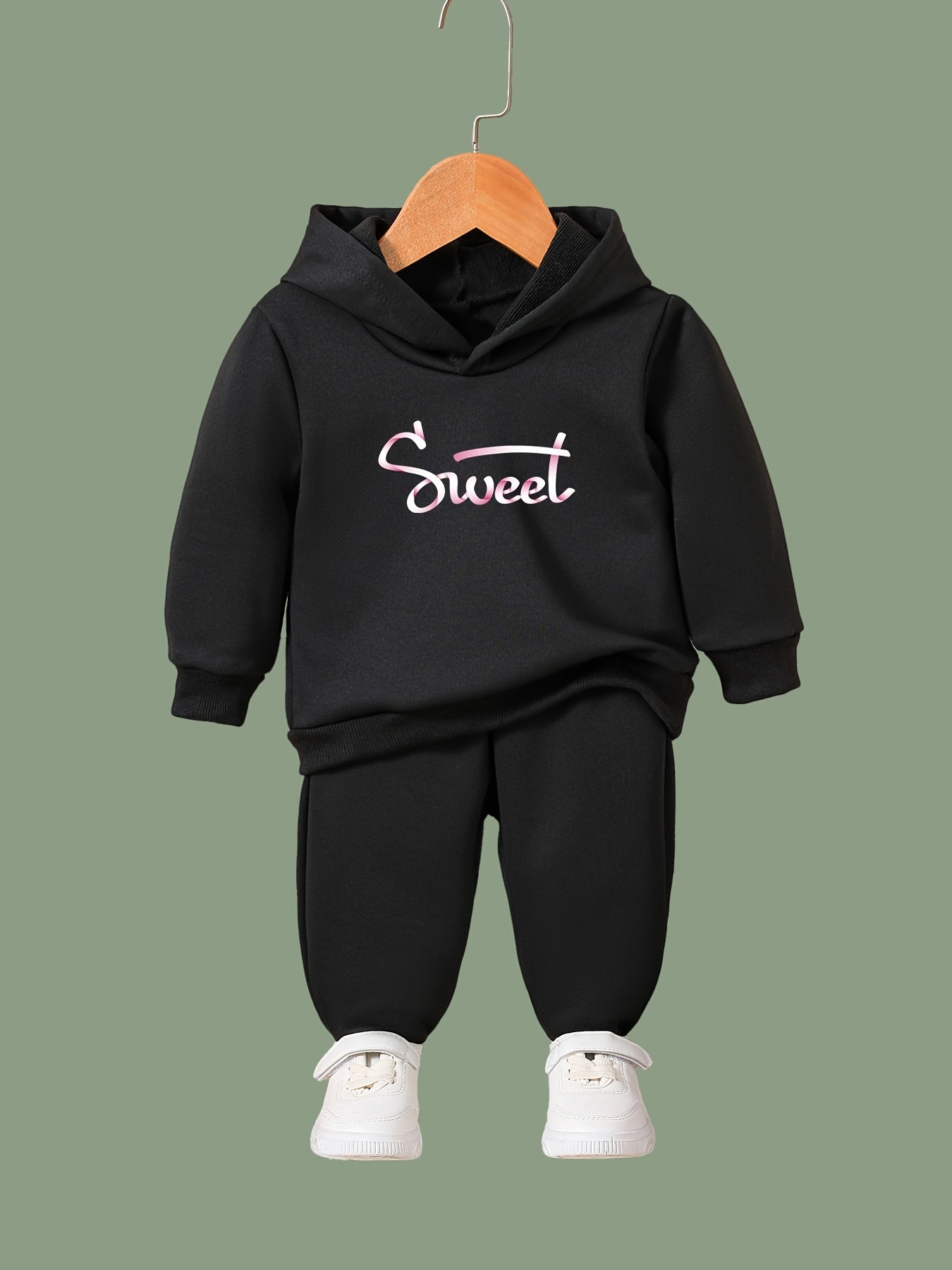 OERYUI Girls Boys SWEET Print Hoodies Pants Set For Spring Fall